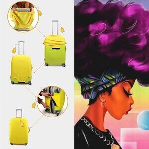 African Woman Luggage Protector Suitcase Cover with M for 22--24 inch Luggage